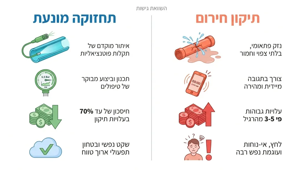 ציוד אינסטלציה טכנולוגי ומתקדם מונח בצורה מסודרת