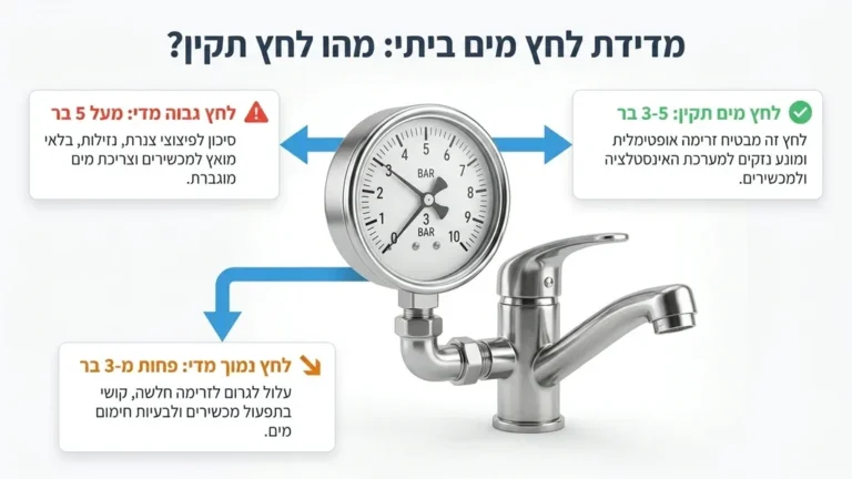 מד לחץ מים מקצועי מחובר לברז