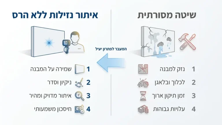 אינסטלטור מומחה מבצע איתור נזילות ללא הרס באמצעות מצלמה תרמית מתקדמת